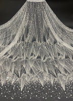 Starry Bugle Foam Bead Sequin Bridal Fabric