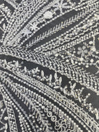 Decorative Bugle Foam Bead Sequin Bridal Fabric — fabric photo 3