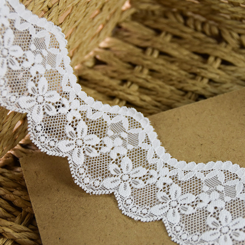 Small Floral Stretch Lace Trim 5 cm — fabric photo 2