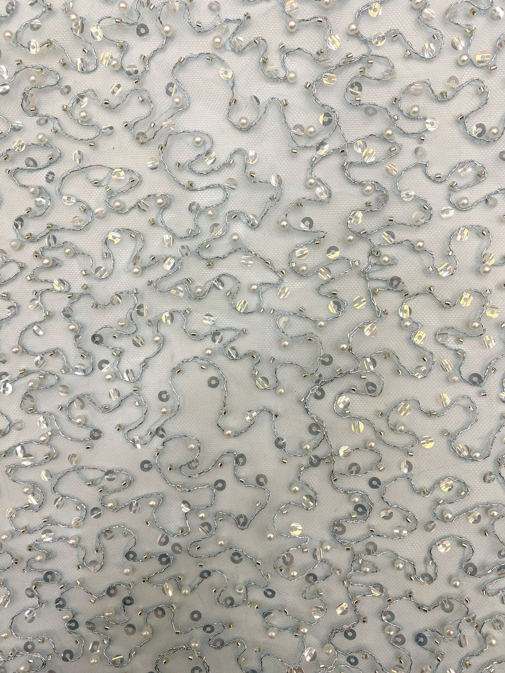 Rope and Foam Bead Sequin Embroidered Mesh — fabric photo 5