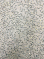 Rope and Foam Bead Sequin Embroidered Mesh — fabric photo 5