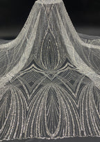 Bugle Bead & 3/5mm Crystal Sequin Fabric