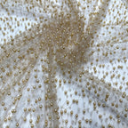 Double-Bead Embroidered Irregular Mesh Fabric — fabric photo 5