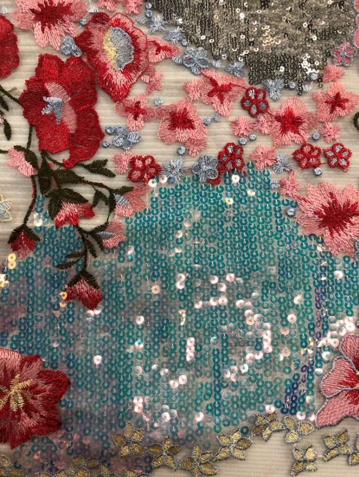 Embroidered Tulle Mesh Fabric – Design 35871 — fabric photo 2