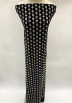 Velvet Bead 3/4mm Sequin Embroidered Fabric