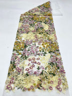 Botanical Mixed-Color Sequin Embroidered Fabric — fabric photo 6