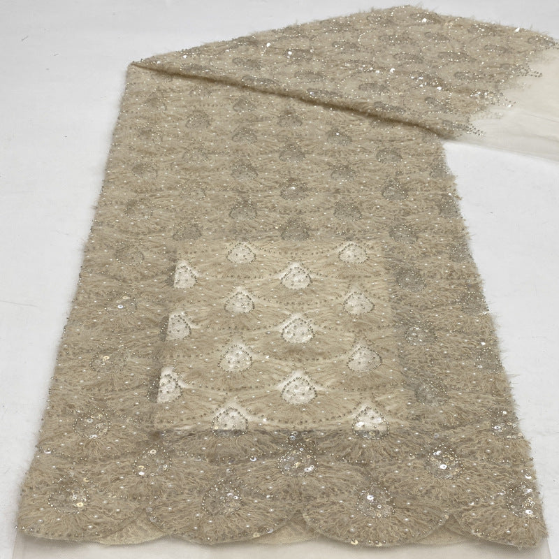 Textured Rope Bead Sequin Embroidery Fabric — fabric photo 2