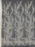 3D Floral Foam Bead & 3/7mm Sequin Bridal Fabric — fabric photo 6