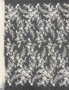 Symmetrical Floral Beaded Sequin Lace Fabric