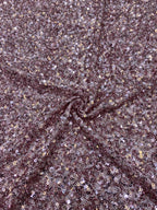 Multicolor 3 mm Sequin Embroidered Stretch Mesh Fabric
