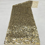 Shell Sequin Bead Embroidered Stretch Mesh — fabric photo 2