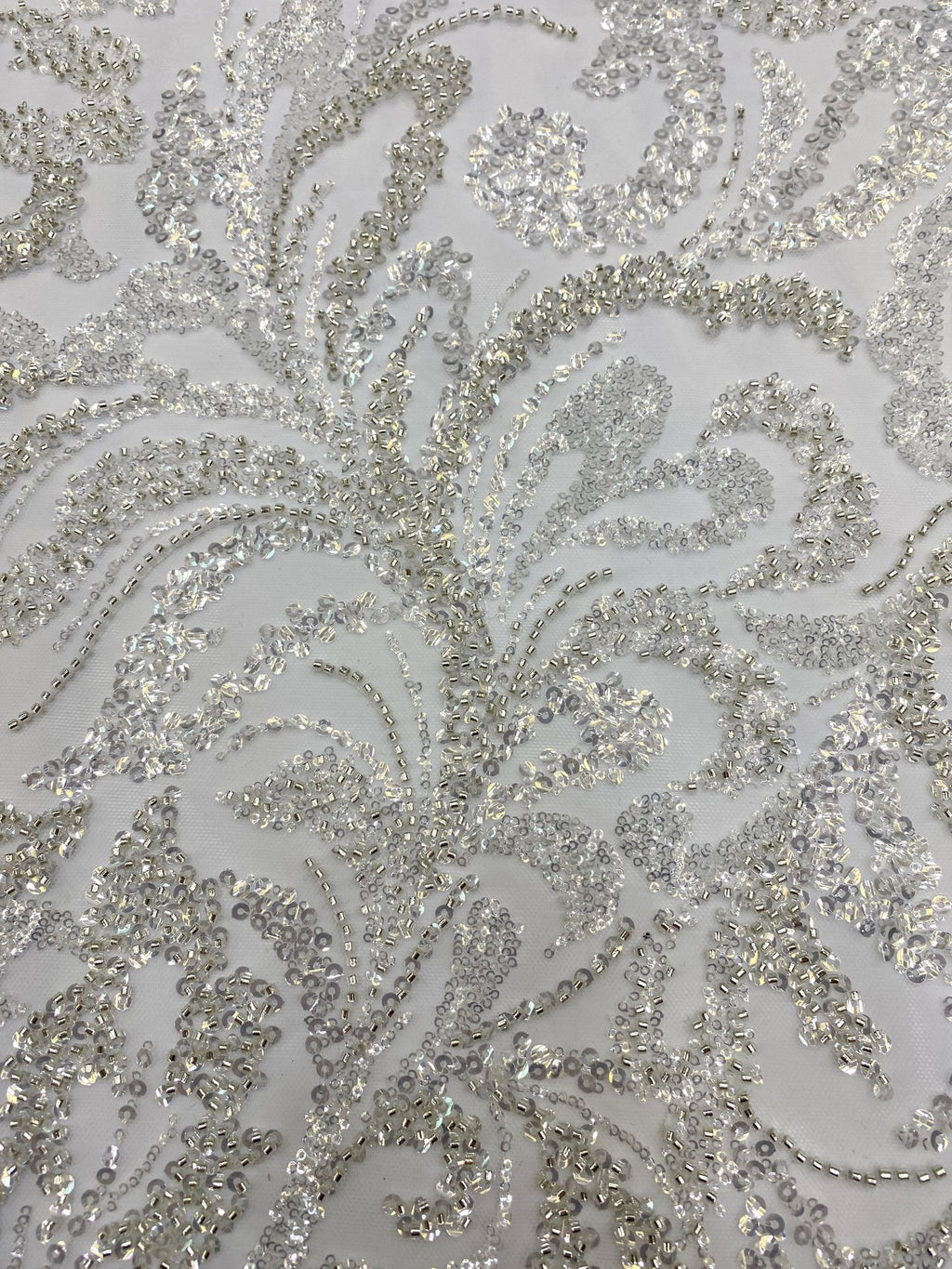 2/4 mm Sequin Embroidered Bridal Fabric – Design 16191 — fabric photo 2