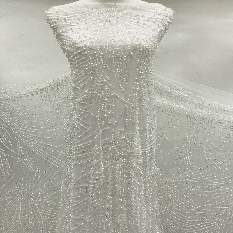 Heavy Sequin & Bubble-Bead Embroidered Bridal Fabric – Design 88255 — fabric photo 2
