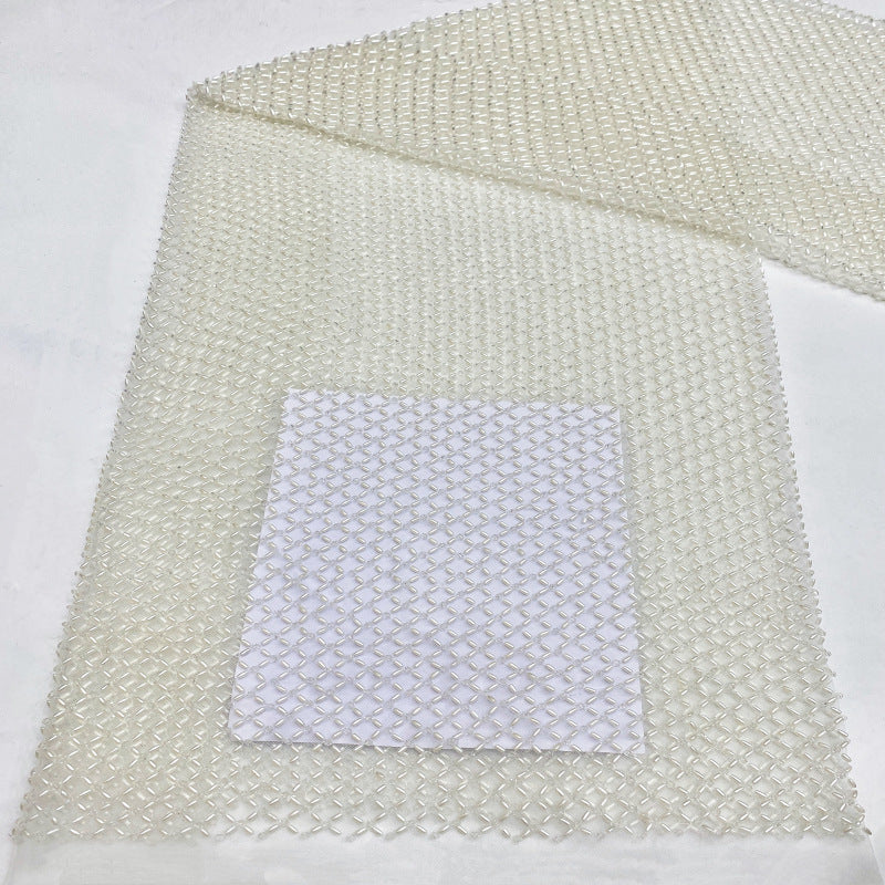 Diamond and Seed Bead Embroidery Fabric