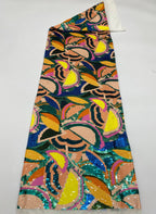Heavy Sequin Embroidered Stretch Mesh Fabric