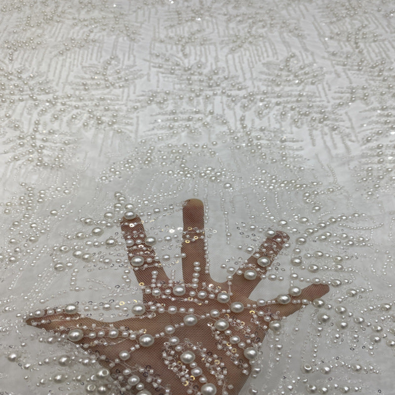 Heavy 4/6/8mm Foam Bead & Sequin Fabric — fabric photo 4