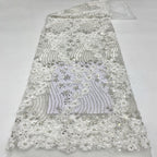 Heavy Sequin & Bugle-Bead Embroidered Bridal Fabric – Design 25567