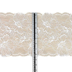 Large Floral Double-Scallop Straight-Edge Stretch Nylon Lace Trim 22 cm — fabric photo 4