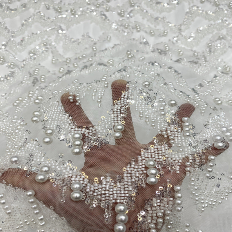 Heavy Foam Bead Sequin Dressmaking Fabric — fabric photo 5