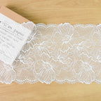 Large Floral Double-Scallop Straight-Edge Stretch Nylon Lace Trim 22 cm — fabric photo 2