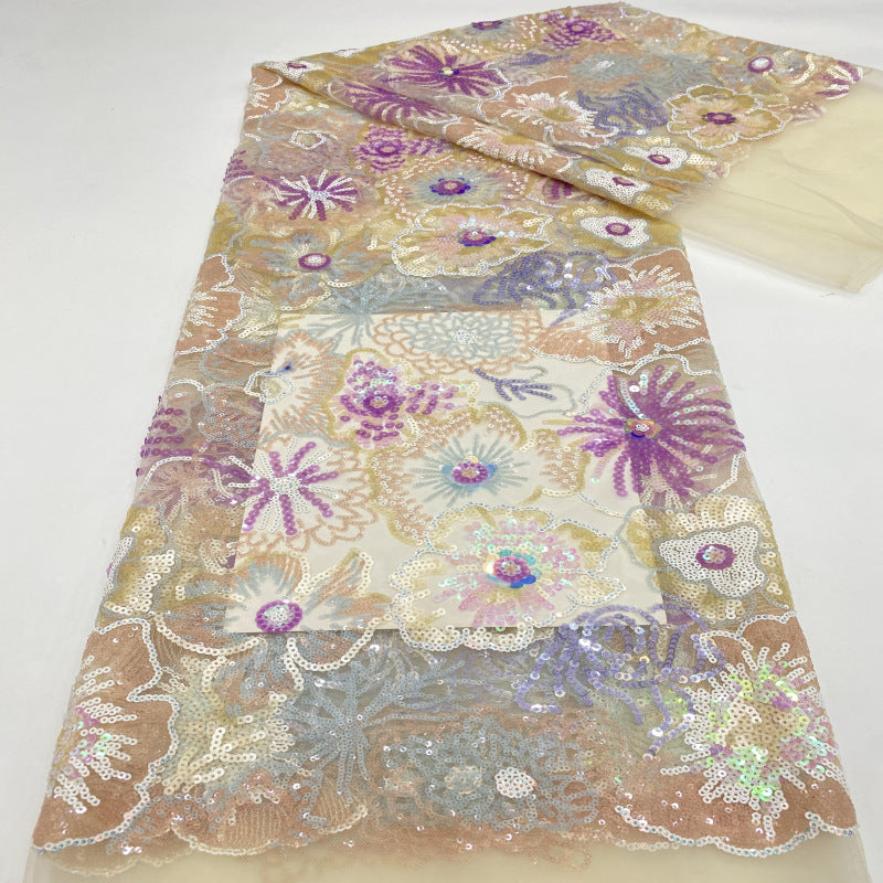 Seven-Size Sequin Combination Embroidery Fabric — fabric photo 4