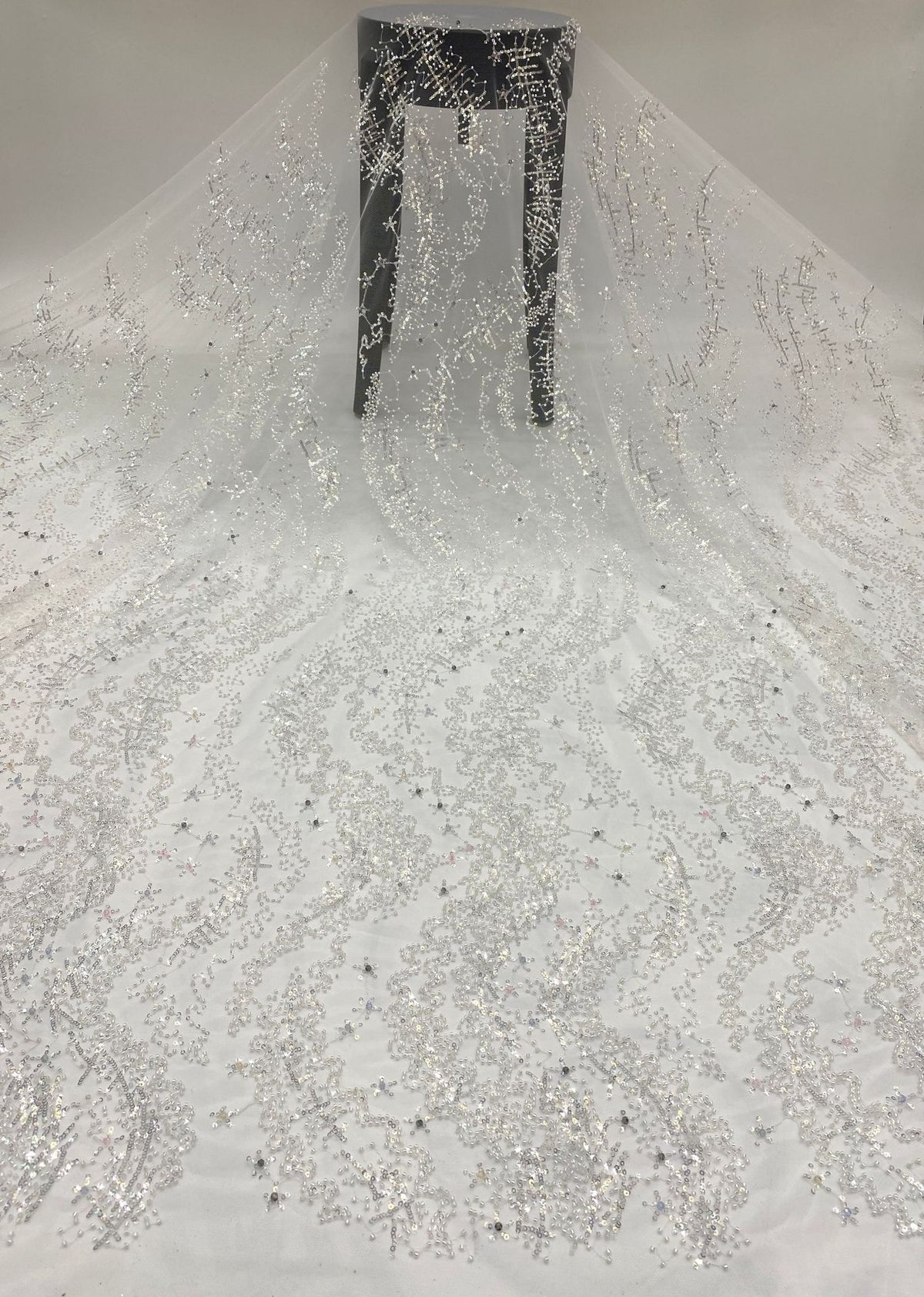 Sequin Embroidered Bridal Fabric – Design 64287