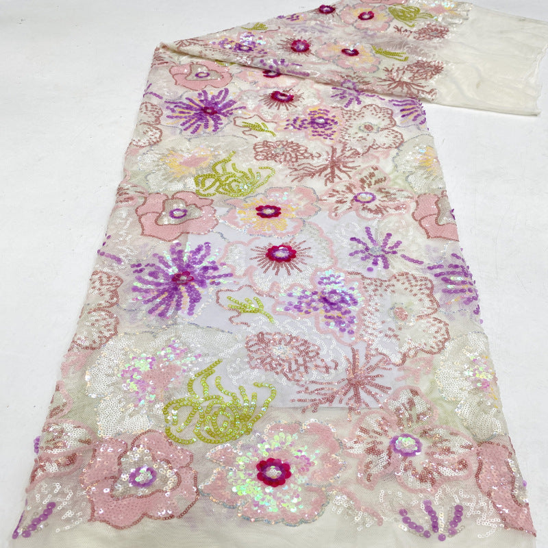 Seven-Size Sequin Combination Embroidery Fabric