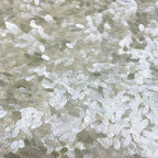 White Shell Sequin Embroidered Stretch Mesh — fabric photo 4