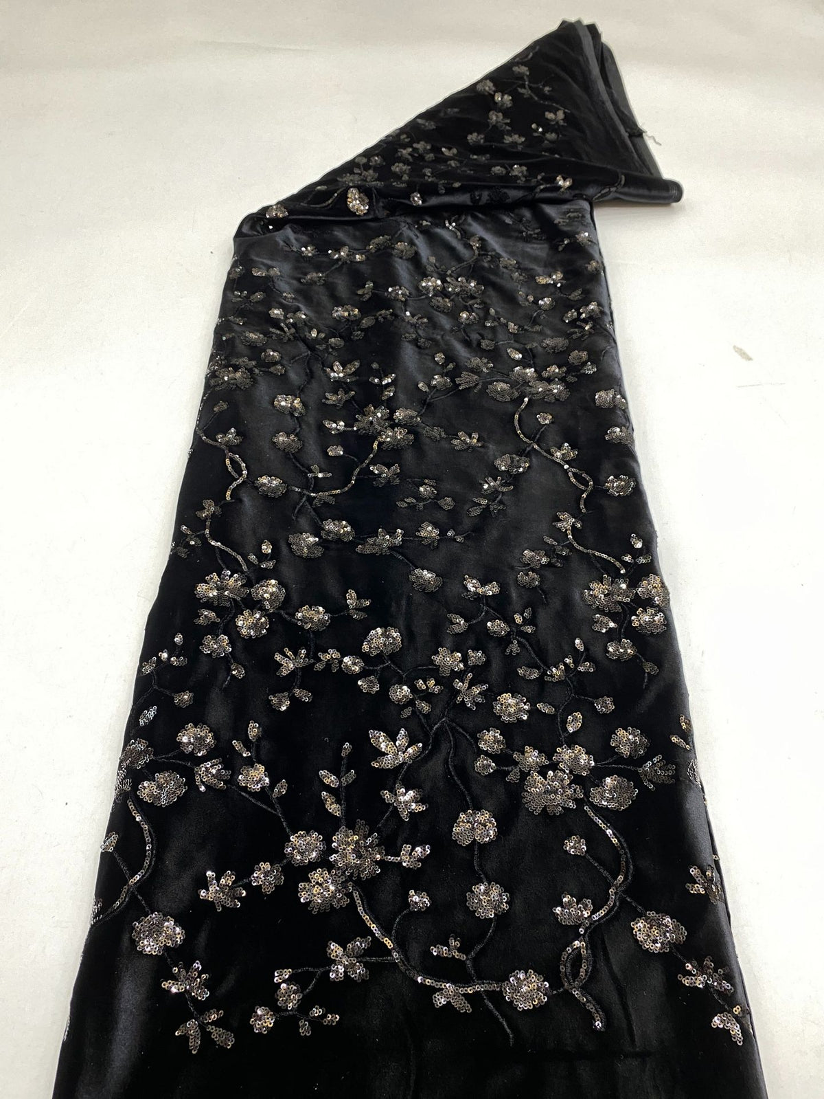 Korean Velvet Base 3mm Sequin Fabric — fabric photo 6