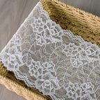 Large Floral Wide Stretch Nylon Lace Trim 18 cm