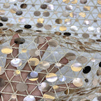 Grid 9/12/18 mm Sequin Embroidered Guipure Lace Fabric — fabric photo 5