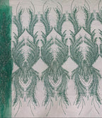 Heavy 3/5 mm Crystal-Look Sequin & Triple-Bead Embroidered Bridal Fabric – Design 71903 — fabric photo 5