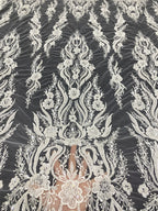 Fine Foam Bead Embroidered Sequin Fabric — fabric photo 2