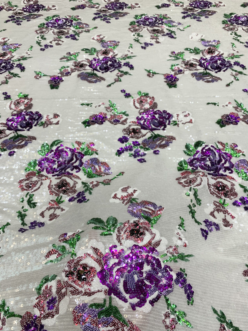 Ethnic-Style Sequin Embroidered Chiffon Fabric — fabric photo 3