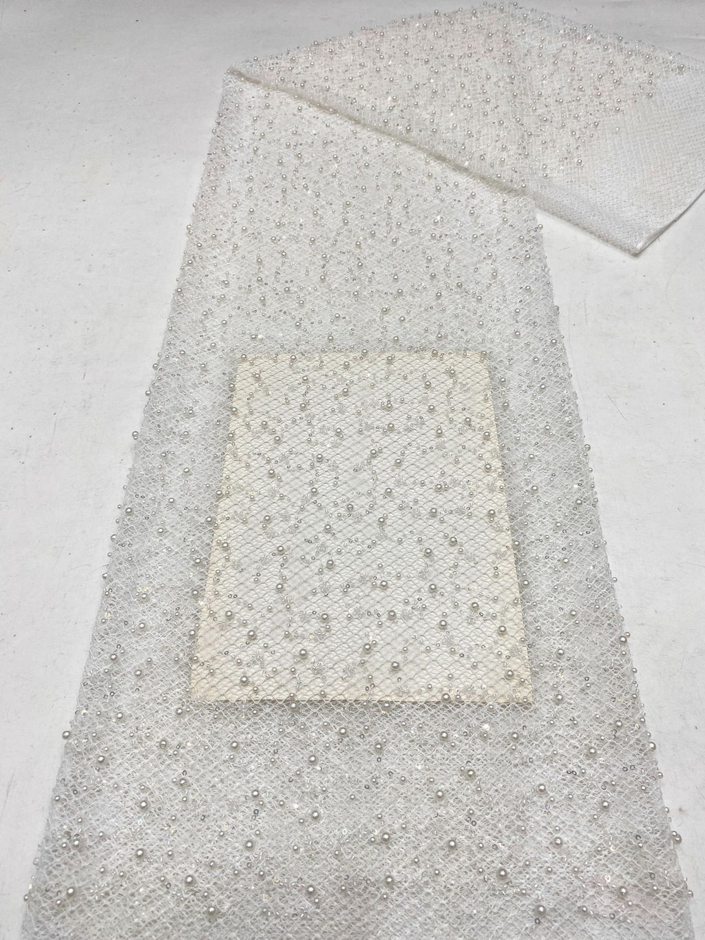Textured Rope Foam Bead Sequin Embroidery Fabric — fabric photo 6