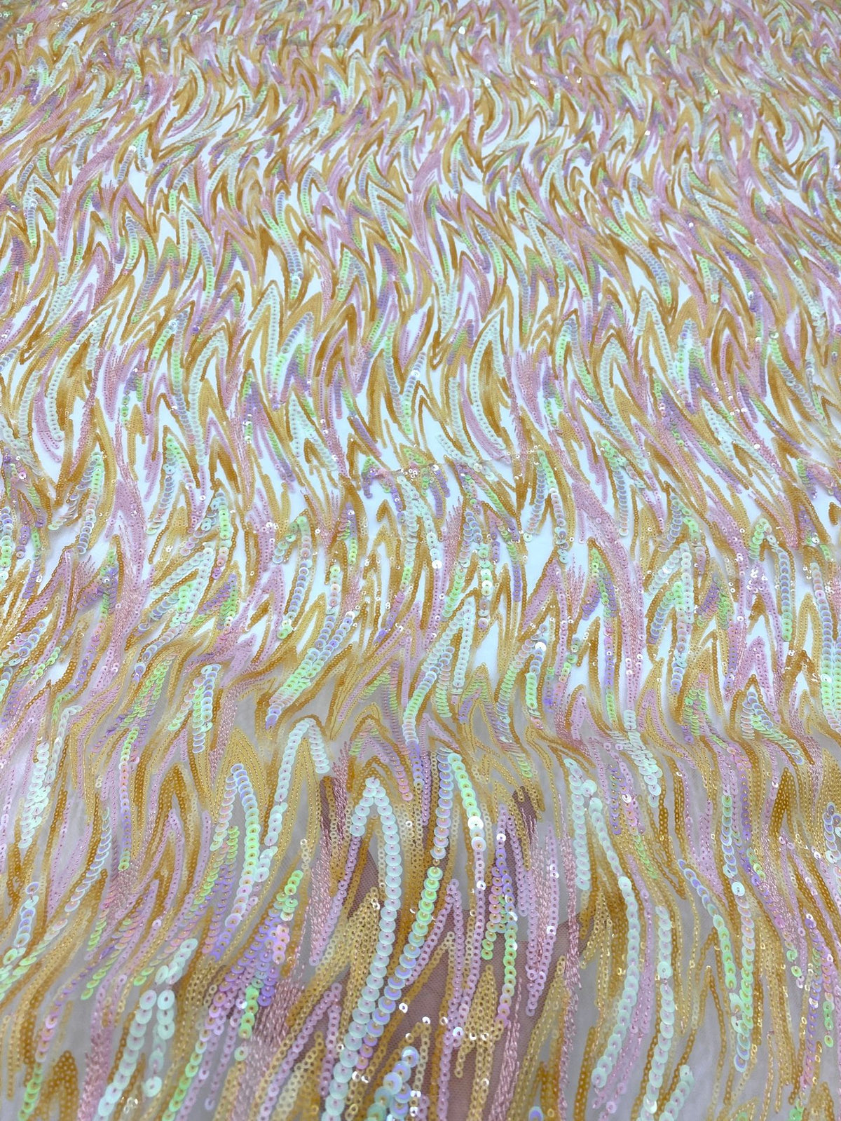 Colorful Laminated Sequin Embroidery Fabric — fabric photo 4