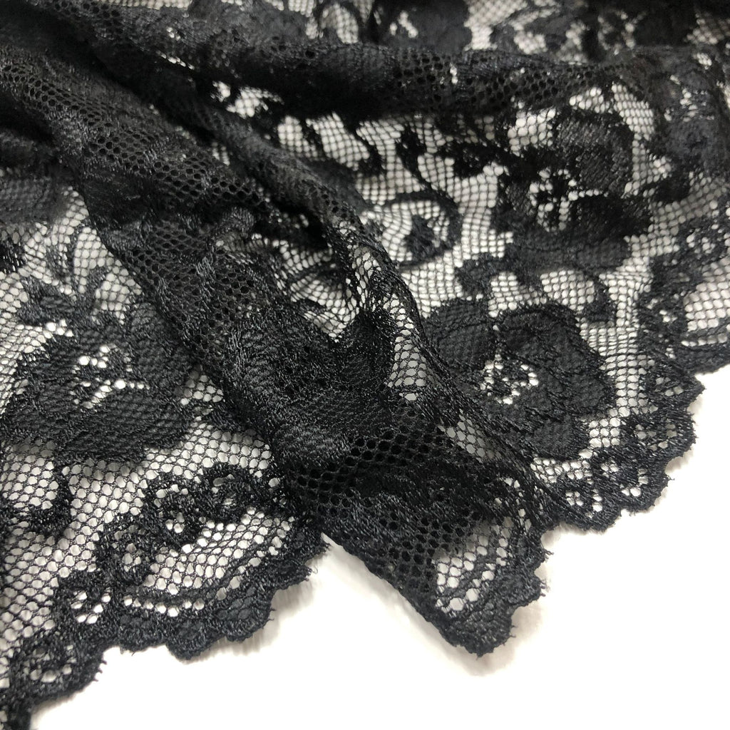 Leaf Double-Scallop Straight-Edge Stretch Lace Trim 22 cm — fabric photo 4