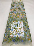 Multicolor Embroidered Bridal Fabric – Design 45567 — fabric photo 6