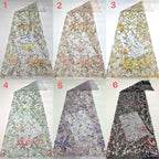 Printed Bead & Sequin Embroidered Fabric