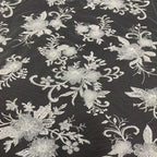 Botanical Sequin & Bugle-Bead Embroidered Bridal Fabric – Design 09887 — fabric photo 2