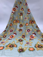 Multicolor 2/3/4 mm Sequin Embroidered Mesh Fabric