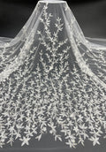 Floral Laser-Cut Bead & Sequin Bridal Fabric — fabric photo 6