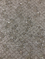 2/4 mm Crystal-Look Sequin & Silver-Bead Embroidered Bridal Fabric – Design 45311 — fabric photo 5