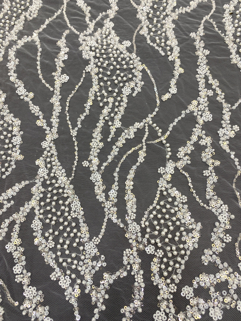 Beaded Sequin Embroidered Lace for Bridal Dresses — fabric photo 3