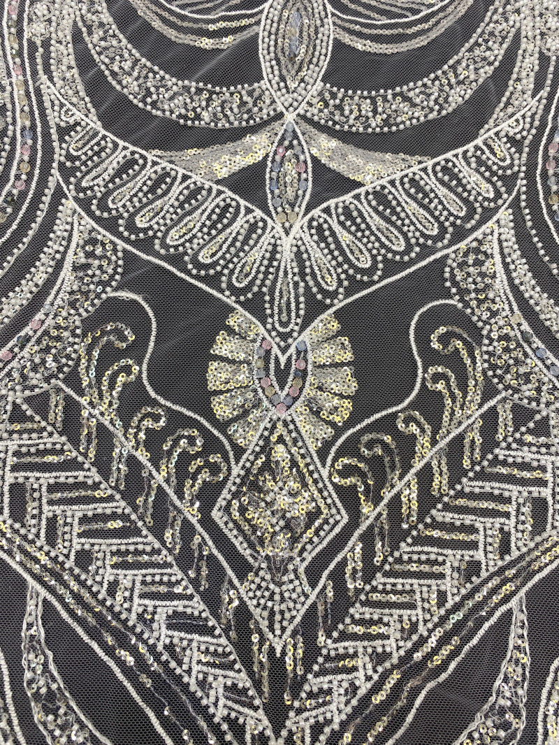 Sequin Embroidered Bridal Fabric – Design 91967 — fabric photo 3