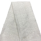 Coarse-Woven Laser Floral Bead & Crystal Sequin Fabric — fabric photo 5