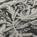Botanical Sequin & Bubble-Bead Embroidered Bridal Fabric — fabric photo 3