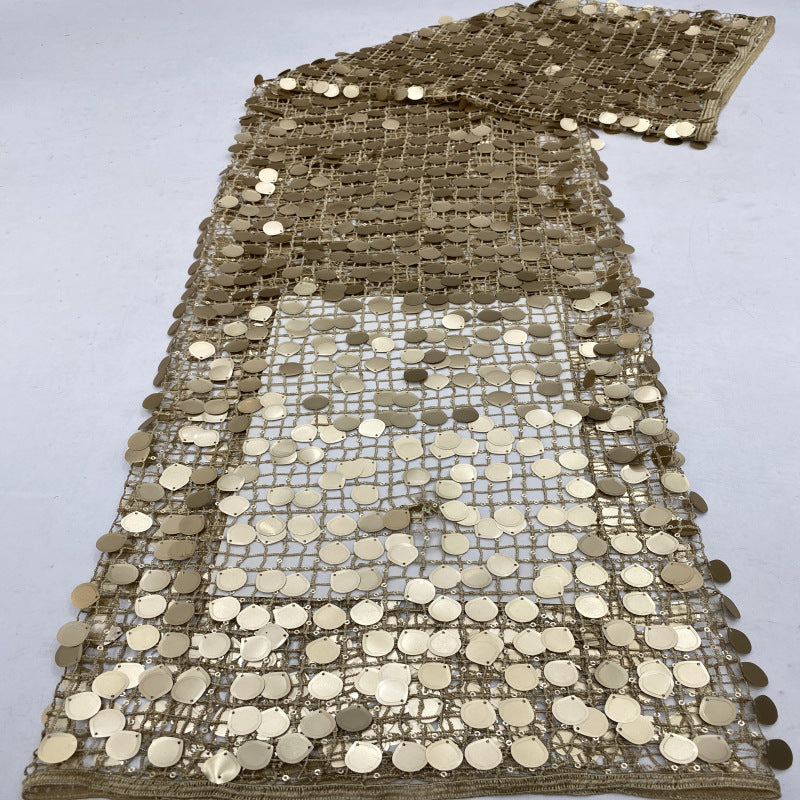 Hollow Grid 3mm & 18mm Sequin Fabric — fabric photo 3