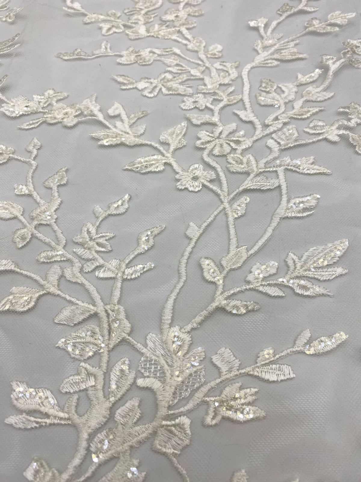 Sequin Embroidered Bridal Fabric – Design 56831 — fabric photo 5
