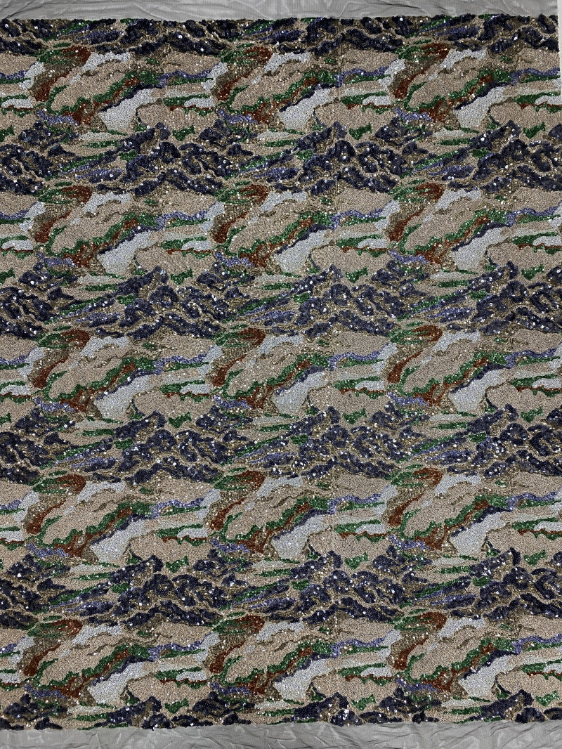 Multicolor Geometric Sequin Embroidered Bridal Fabric — fabric photo 6